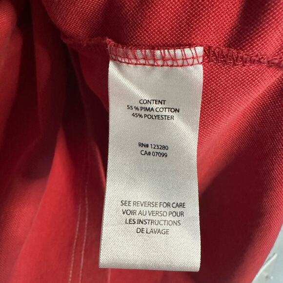 Travis Mathew Polo Shirt Topstitching Pima Cotton Mens Large Stonewashed Red - Picture 6 of 6